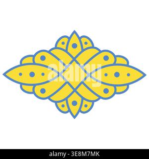 Einzigartige symmetrische florale Mandala, geometrische Kunst mit ornamentalen Motiven Stock Vektor