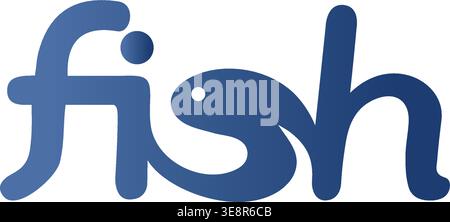 Blauer Fisch-Logo-Grafik Stock Vektor