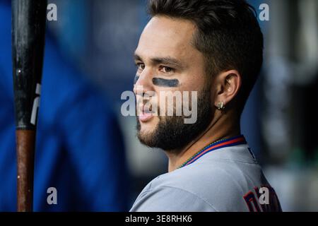 New York Mets Shortstop Bo Bichette (19) während eines MLB-Spiels gegen die Los Angeles Dodgers, Dienstag, den 14. April 2026, im Dodger Stadium, in Los Angeles besiegten die Dodgers die Mets mit 2:1. (Jon Endow/Bild des Sports) Stockfoto