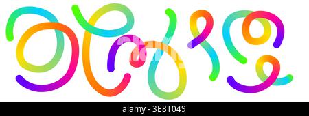Gradient Line Shapes mit abstraktem Wellenmuster und glattem Regenbogenspiralfluss in modernem Stil. Vektorillustration für Posterhintergründe, Musikkunst Stock Vektor