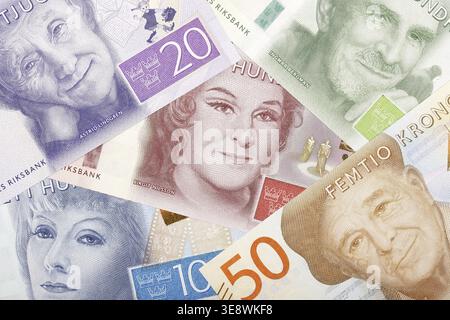 Geld aus Schweden, ein Geschäftshintergrund Stockfoto