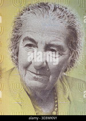 Golda Meir Portrait von israelischen Geld Stockfoto