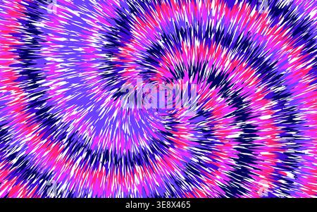 Pinker und blauer abstrakter spiralförmiger Hintergrund mit Krawattenfarbe. Stock Vektor