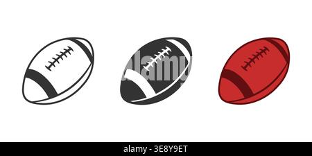 American Football Ball Vektor, American Football svg, Rugby Ball svg, American Ball Silhouette, American Ball Outline, Fußball-Illustration. Stock Vektor