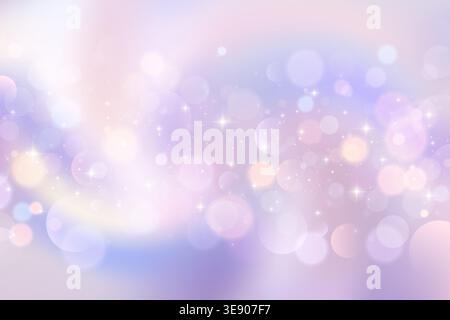 Sanfter Pastellverlauf mit glitzernden Glitzern und traumhafter Unschärfe. Magische Atmosphäre für festliche Motive und festliche Kulissen. Rosa und violette Farbtöne Stock Vektor
