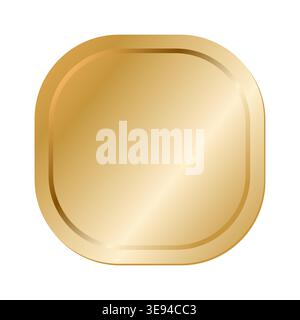 Hochglanzgoldform für Web-, App- und Dekorationsdesign. Vektorabbildung Stock Vektor