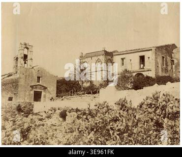Giovanni Marziani (19. Jahrhundert) eroberte in den 1890er Jahren die Chiesa di San Michele und den Palazzo dei Duchi di Santo Stefano in Taormina, Sizilien Stockfoto