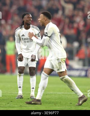 MÜNCHEN, DEUTSCHLAND - 15. APRIL: Eduardo Camavinga von Real Madrid reagiert beim zweiten Leg-Spiel der UEFA Champions League 2025/26 zwischen dem FC Bayern München und Real Madrid CF in der Football Arena München am 15. April 2026 in München. © diebilderwelt / Alamy Stock Stockfoto
