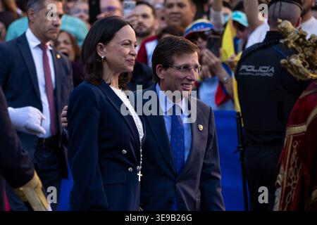 Madrid, Spanien. April 2026. Der venezolanische Oppositionsführer und Friedensnobelpreisträger von 2025, María Corina Machado, nimmt an einer Veranstaltung in Madrid Teil. Der Bürgermeister von Madrid, José Luis Martínez-Almeida, erhielt den venezolanischen Oppositionsführer und Friedensnobelpreisträger María Corina Machado von 2025 und überreichte ihr den Goldenen Schlüssel der Stadt Madrid. Quelle: SOPA Images Limited/Alamy Live News Stockfoto