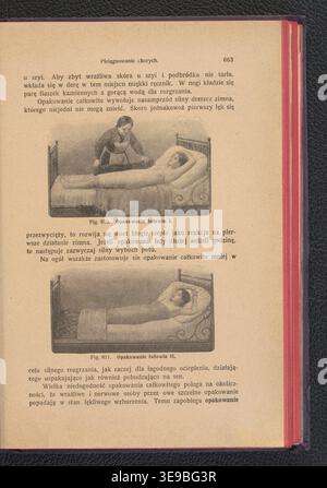Jenny Springers *Lekarka domowa* (1928) stellt wichtige Gesundheitsleitlinien für gesunde und kranke Frauen dar. Das Archivfoto zeigt Abbildungen und Tabellen aus diesem umfassenden Wellness-Handbuch, das praktische Ratschläge zur Erhaltung von Gesundheit und Wohlbefinden gibt. Stockfoto