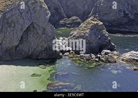 Belle-Ile, Les Aiguilles de Port Coton Stockfoto