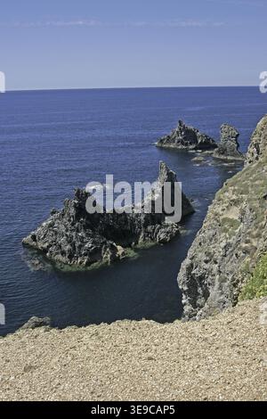 Belle-Ile, Les Aiguilles de Port Coton Stockfoto