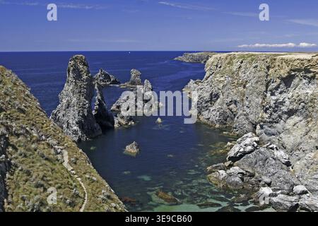 Belle-Ile, Les Aiguilles de Port Coton Stockfoto