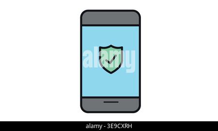 Symbol für mobile Sicherheit und Schutz Stock Vektor