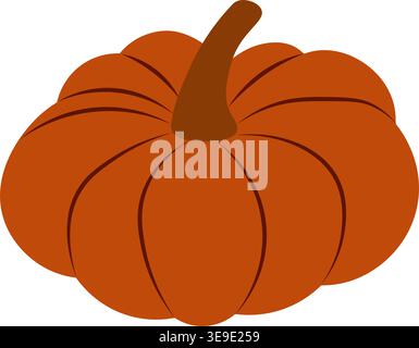 Klassische runde Kürbisfigur. Ideal für Dekorationen im Herbst, in der Ernte, in Halloween und an Thanksgiving. Vektorabbildung Stock Vektor