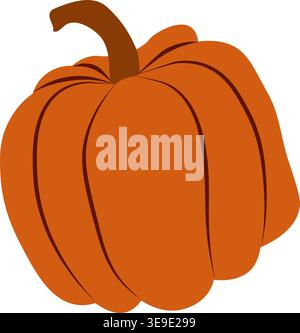 Klassische runde Kürbisfigur. Ideal für Dekorationen im Herbst, in der Ernte, in Halloween und an Thanksgiving. Vektorabbildung Stock Vektor