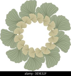 Süßer Herbstkranz mit Ginkgo-Blättern. Herbstrahmen für Grußkarten, Poster und saisonales Design. Vektor-Illustration Stock Vektor