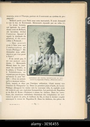 Octave Aubry (1881–1946) war ein französischer Historiker und Autor. Napoleon II. (1811–1832), genannt Le roi de Rome, war der Sohn Napoleons Bonaparte. Das Archivbild reproduziert Band 2, Pariser Ausgabe, 1937, von Plon, das historisches Material zu Napoleon II. Illustriert Stockfoto