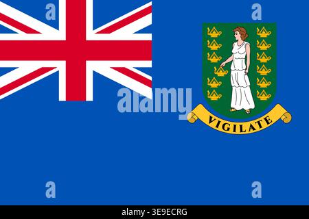 Professionelles Flaggenbild der britischen Jungferninseln für globale Inhalte, Reisegrafiken und kulturelle Darstellungen Stock Vektor
