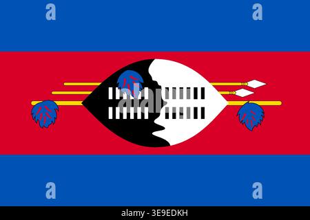 Eswatini Swasiland Nationalflaggenbild, ideal für Branding-Bildungs- und kreative Designanwendungen Stock Vektor