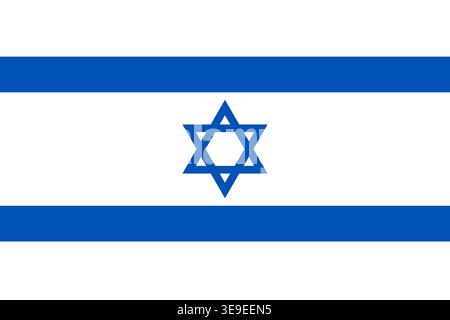 Hochwertiges Bild der israelischen Flagge, geeignet für redaktionelle Bildungsreisen und digitale Designprojekte Stock Vektor