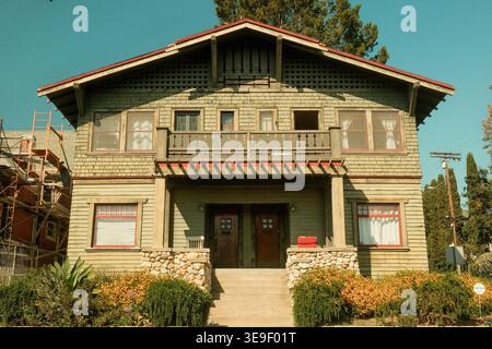Handwerkliches Haus an der Carroll Avenue, Angelino Heights, Los Angeles, Kalifornien, USA. Stockfoto