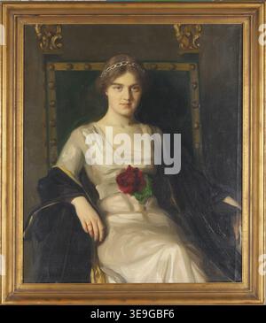 Bernhard Österman (1870–1938) malte 1913 ein Porträt der Großherzogin Maria Pawlowna von Russland. Das Porträt, das die Großherzogin in einem Sessel im Renaissance-Stil zeigt, veranschaulicht Östermanns Können bei der Aufnahme königlicher Figuren. Stockfoto