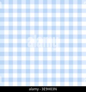 Nahtloses blaues Gingham-Muster. Klassischer hellblauer karierter Hintergrund für Oberflächen- und digitale Designs. Stock Vektor