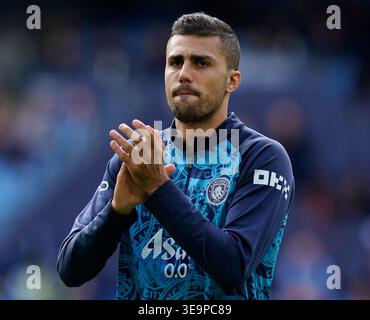 Manchester, Großbritannien. April 2026. Rodri von Manchester City während des Spiels Manchester City gegen Arsenal Premier League im Etihad Stadium in Manchester. Der Bildnachweis sollte lauten: Andrew Yates/Sportimage Credit: Sportimage Ltd/Alamy Live News Stockfoto