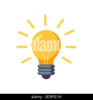 Glühlampe mit Lichtstrahlen Stock Vektor