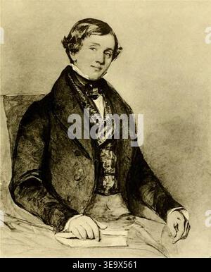 Francis Cradock Twemlow (um 1840) gehörte der englischen Familie Twemlow an. Die Archivaufnahme gibt Seite 101 der Twemlows von Francis Randle Twemlow, ihre Frauen und ihre Häuser aus Originaldokumenten wieder. Stockfoto