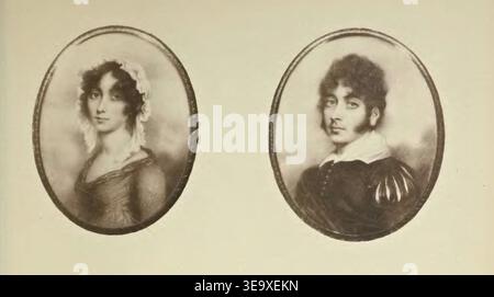 Dieses Porträt von *Mrs.. Und Mr. Rolls*, datiert von 1804, war Teil einer limitierten Auflage, mit nur 365 Exemplaren gedruckt. Das Porträt fängt das Paar aus dem frühen 19. Jahrhundert ein und spiegelt den künstlerischen Stil dieser Zeit wider. Stockfoto