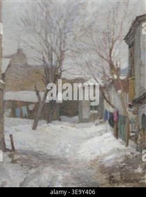Feliks Frydman (1891–1965) war ein Polnisch-jüdischer Fotograf und bildender Künstler. Dieses Foto mit dem Titel Zima W Kazimierzu (Winter in Kazimierz Dolny) wurde 1939 aufgenommen und zeigt die ruhige Winterszene in der historischen Stadt Kazimierz Dolny in Polen. Stockfoto