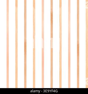Nahtloses Streifenmuster mit warmen neutralen Linien, handgezeichneter minimaler Vintage-Hintergrund für Textil und Geschenkpapier Stockfoto