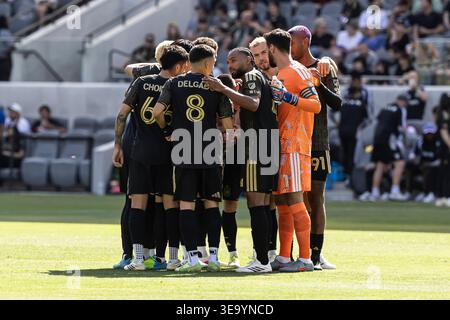 Der Los Angeles FC spielt am 19. April 2026 im BMO Stadium in Los Angeles, KALIFORNIEN, vor dem Spiel gegen San Jose Earthquakes. (Foto: Corine Solberg/SIPA USA) Stockfoto