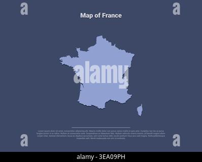 Qualitativ hochwertige Karte von Frankreich mit klaren Grenzen geographische Details und regionale Bereiche ideal für Lehrmaterialien, Reiseführer und Design-Projekte Stock Vektor