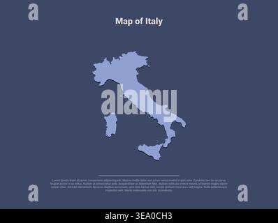 Hochwertige Karte von Italien mit klaren Grenzen, geografischen Details und regionalen Abteilungen, ideal für Lehrmaterialien, Reiseführer und Designprojekte Stock Vektor