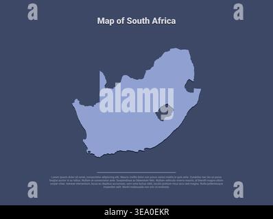 Hochwertige Karte von Südafrika mit klaren Grenzen, geografischen Details und regionalen Abteilungen, ideal für Lehrmaterialien, Reiseführer und Design Stock Vektor