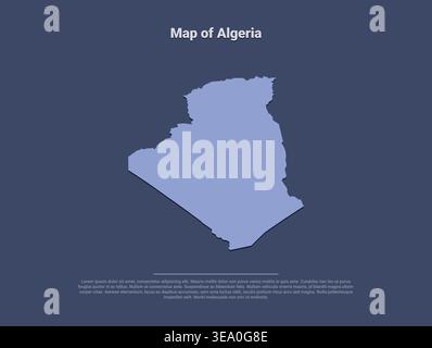 Qualitativ hochwertige Karte von Algerien mit klaren Grenzen, geografischen Details und regionalen Abteilungen, ideal für Informationsmaterial und Reiseführer Stock Vektor