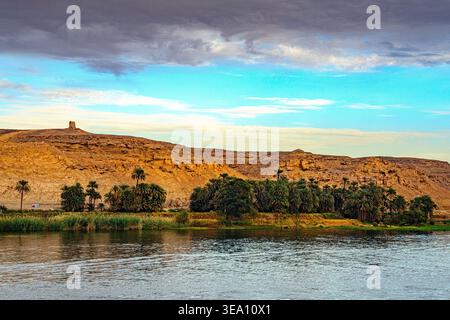 Flusslandschaft am Nil, Ägypten Stockfoto