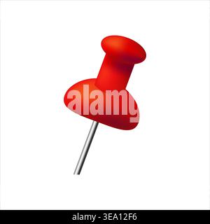 Pin-Illustration aus glänzendem rotem Kunststoff mit Metallstift Stock Vektor