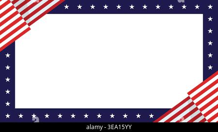 Hintergrund der Vorlage im US-Stil mit Flaggenelementen wie Sternen und Streifen mit etwas Kopierraum für Text, der für wichtige Tage in Amerika geeignet ist Stock Vektor
