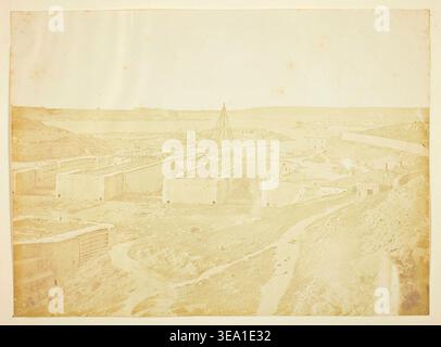 Docks of Sebastopol, Fort Nickolas auf der linken Seite von James Robertson, 1855, mit militärischen Befestigungen und Lagerhäusern in einer kargen Landschaft während des Krimkrieges Stockfoto