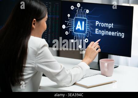 Generative AI Virtual Assistant Tools für schnellen Ingenieur und Benutzer zur einfachen Einbindung künstlicher Intelligenz KI-Technologie hilft Menschen bei der Arbeit mit Stockfoto