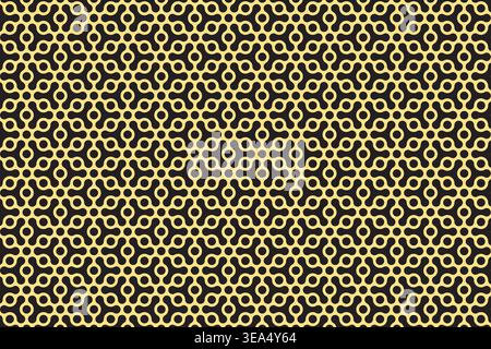 Einfaches Gittermuster in gelber und schwarzer Farbe. Geometrische Kreise und Blobs Textur Hintergrund Vektor Kunst. Stock Vektor