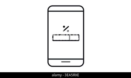Symbol für Aktualisierung der Smartphone-Software und Ladefortschritt: Telefon mit Prozentbalken auf dem Bildschirm Stock Vektor
