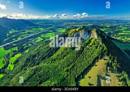 Heuberg über dem Inntal, Chiemgauer Alpen, Oberbayern, Bayern, Deutschland Stockfoto
