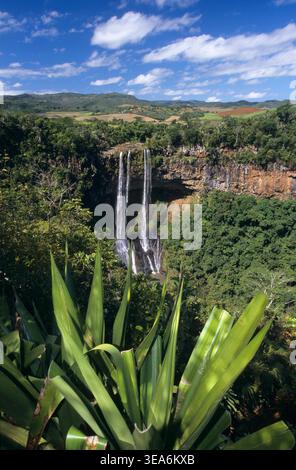 Wasserfälle im Chamarel Black River District Mauritius Island Indischer Ozean Stockfoto