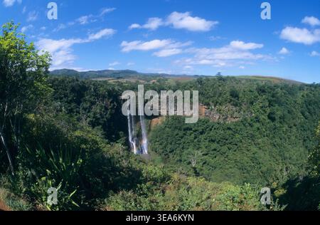 Wasserfälle im Chamarel Black River District Mauritius Island Indischer Ozean Stockfoto