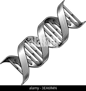 DNA Doppel Helix Strang Spiral medizinisches Symbol Stock Vektor